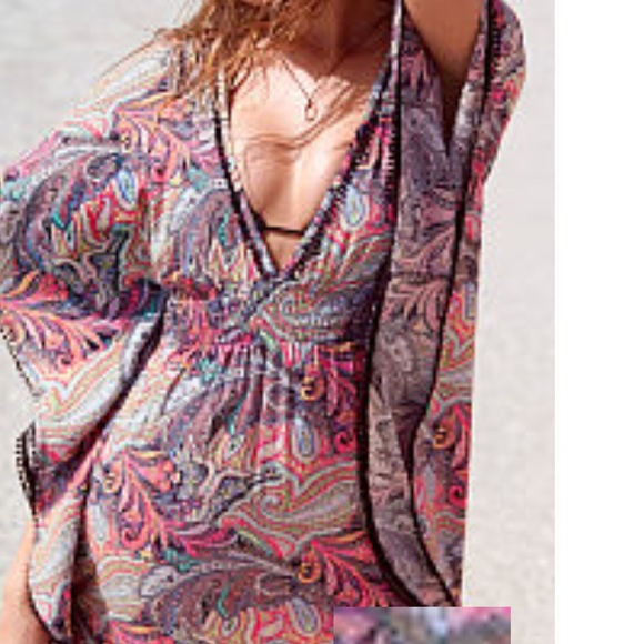👙VS PLUNGE FRONT CAFTAN TAPESTRY SWIM COVERUP
